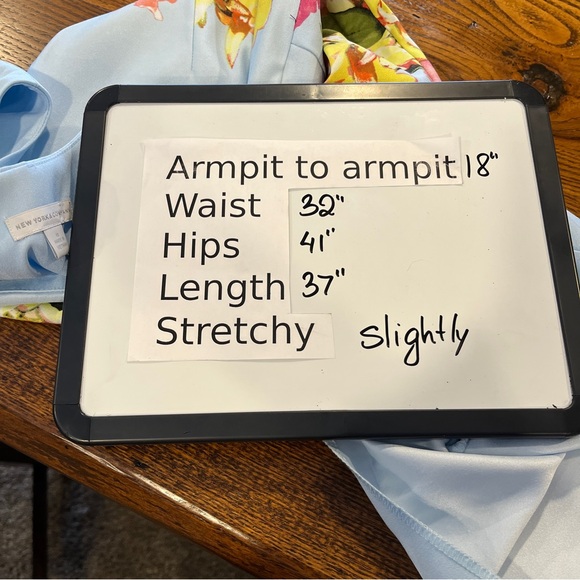 New York & Company baby blue color sleeveless Floral Mini Dress size 10 - Picture 6 of 11